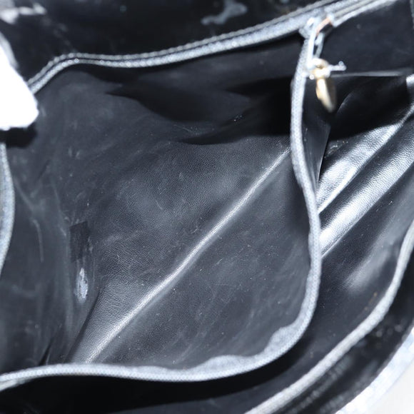 CHANEL Tote Bag Patent Leather Black Gold CC Auth bs19813