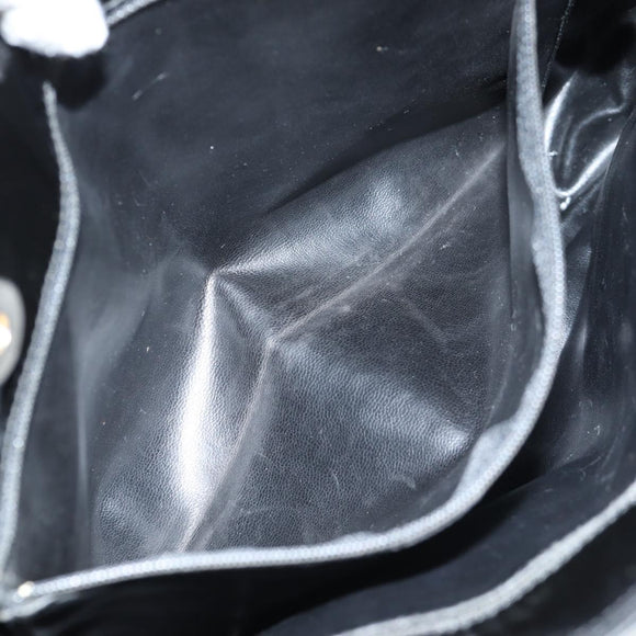 CHANEL Tote Bag Patent Leather Black Gold CC Auth bs19813