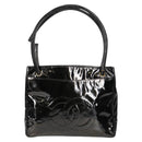 CHANEL Tote Bag Patent Leather Black Gold CC Auth bs19813-2