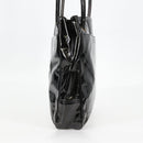 CHANEL Tote Bag Patent Leather Black Gold CC Auth bs19813-4