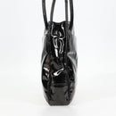 CHANEL Tote Bag Patent Leather Black Gold CC Auth bs19813-5