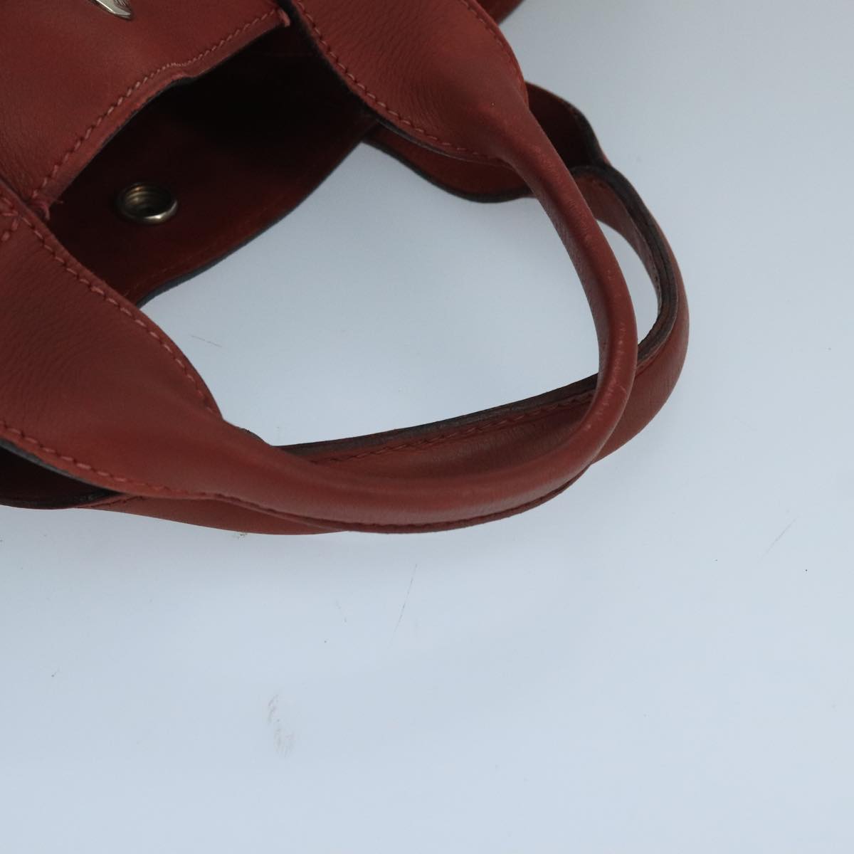 HERMES Fourre Tout MM Tote Bag Canvas Leather Red Auth bs19814