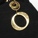 Christian Dior Canage Hand Bag Nylon Black Gold Auth bs19828-10