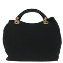 Christian Dior Canage Hand Bag Nylon Black Gold Auth bs19828-2