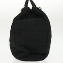 Christian Dior Canage Hand Bag Nylon Black Gold Auth bs19828-3