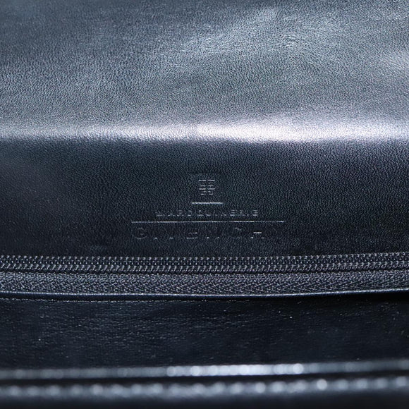 GIVENCHY Hand Bag Leather Black Gold Auth bs19834