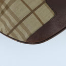 BURBERRY Nova Check Shoulder Bag Canvas Leather Beige Brown Gold Auth bs19838-14
