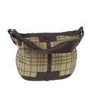 BURBERRY Nova Check Shoulder Bag Canvas Leather Beige Brown Gold Auth bs19838-1