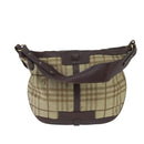 BURBERRY Nova Check Shoulder Bag Canvas Leather Beige Brown Gold Auth bs19838-13