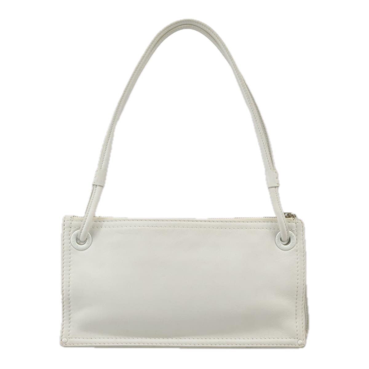 LOEWE Shoulder Bag Leather White Silver Auth bs19840 - 0