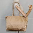 PRADA Tote Bag Satin Gold Tone Gold Auth bs19851-21