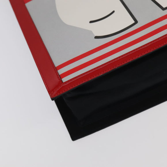 CHANEL Mademoiselle Choco Bar line Tote Bag Leather Red CC Auth bs19852V