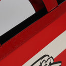 CHANEL Mademoiselle Choco Bar line Tote Bag Leather Red CC Auth bs19852V-9