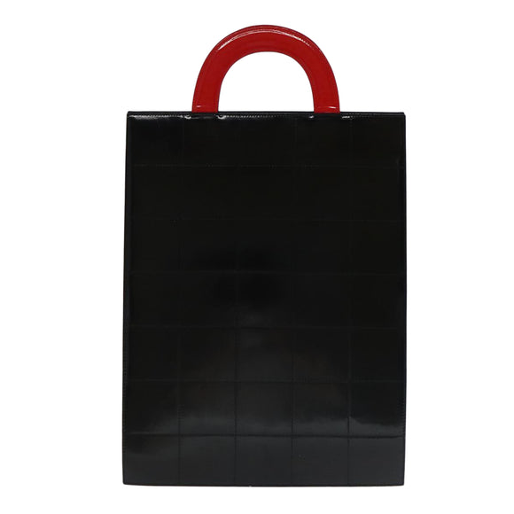 CHANEL Mademoiselle Choco Bar line Tote Bag Leather Red CC Auth bs19852V