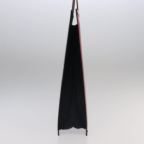 CHANEL Mademoiselle Choco Bar line Tote Bag Leather Red CC Auth bs19852V