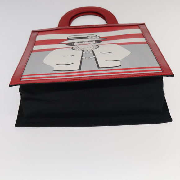 CHANEL Mademoiselle Choco Bar line Tote Bag Leather Red CC Auth bs19852V