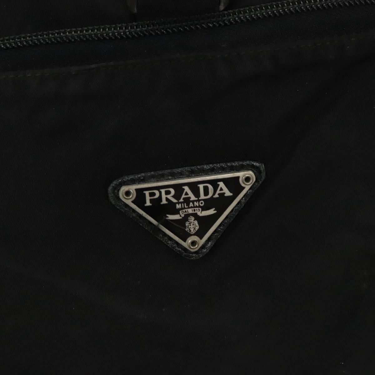 PRADA Backpack Nylon Black Silver Auth bs19860