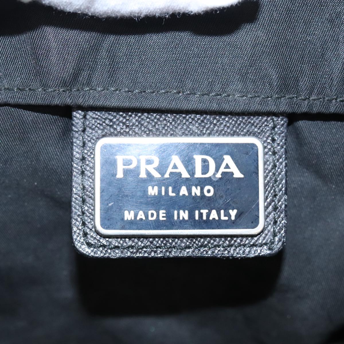 PRADA Backpack Nylon Black Silver Auth bs19860