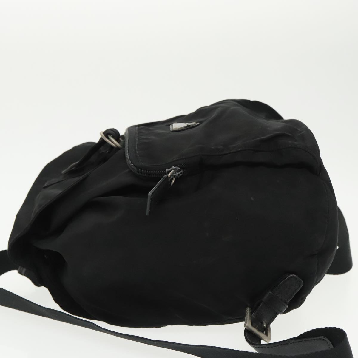 PRADA Backpack Nylon Black Silver Auth bs19860