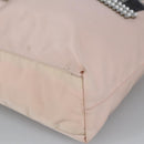 PRADA Tote Bag Nylon Pink Silver Auth bs19866-9