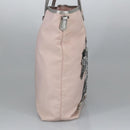 PRADA Tote Bag Nylon Pink Silver Auth bs19866-3