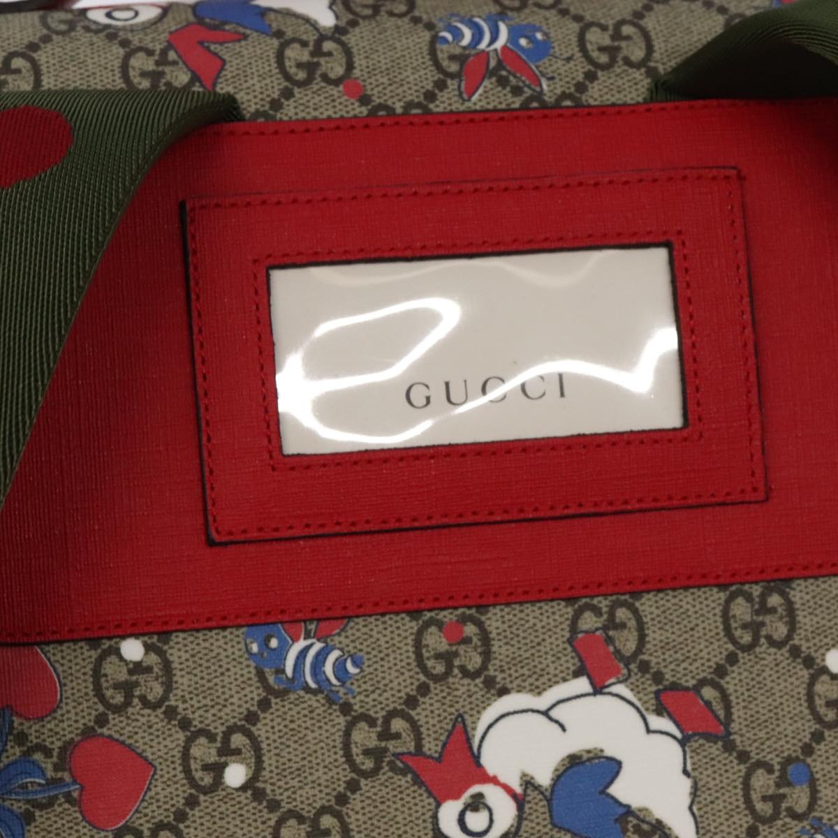 GUCCI GG Supreme Children's Backpack PVC Beige Red 410791 Auth bs19870A