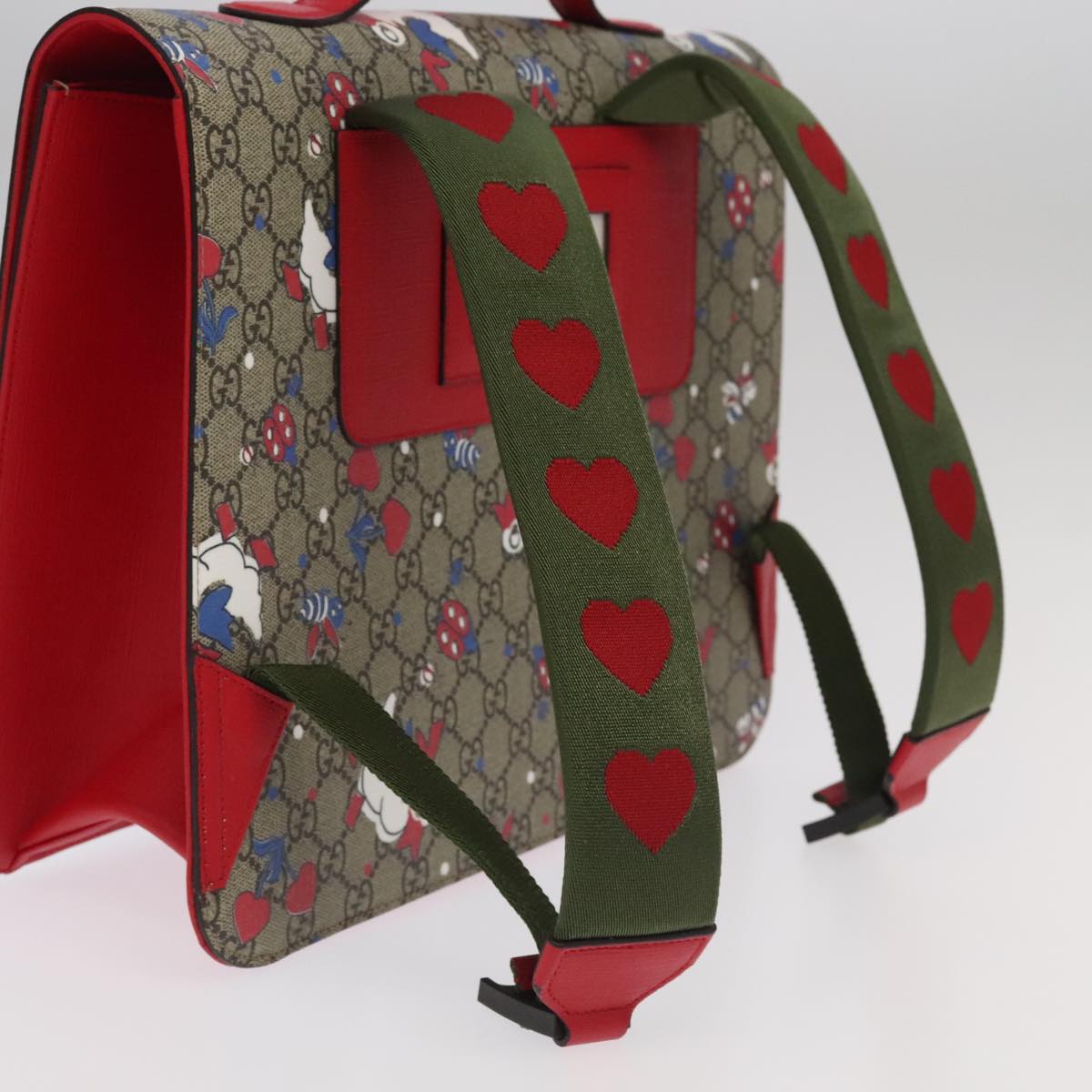 GUCCI GG Supreme Children's Backpack PVC Beige Red 410791 Auth bs19870A