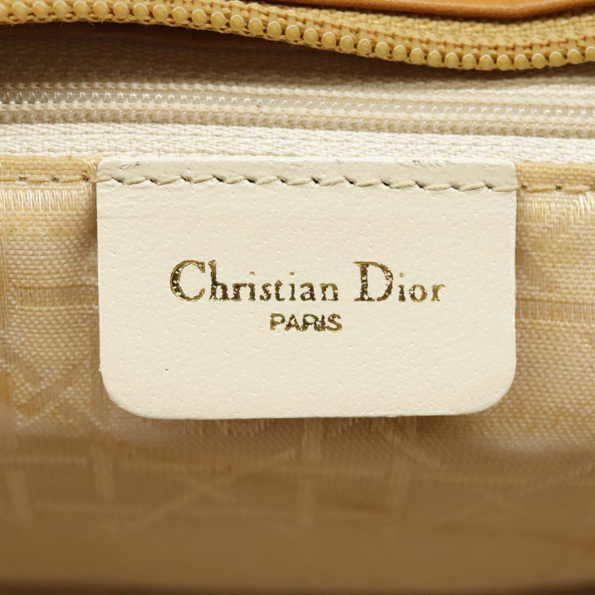 Christian Dior Hand Bag Leather Brown Gold Auth bs19875