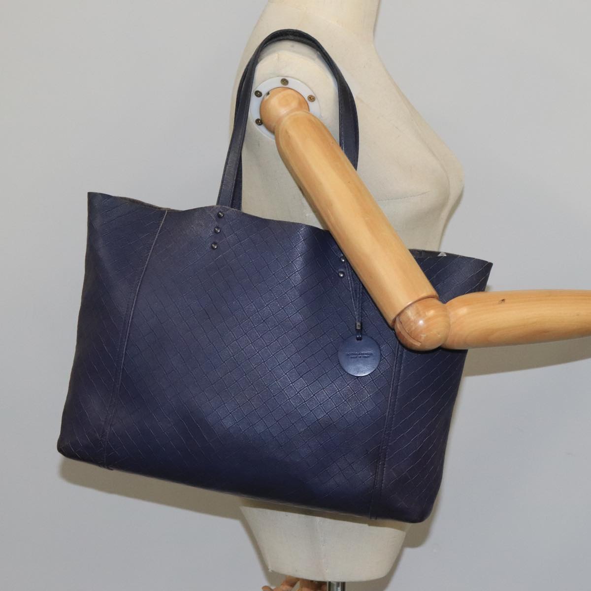 BOTTEGA VENETA Tote Bag Leather Navy Auth bs19877