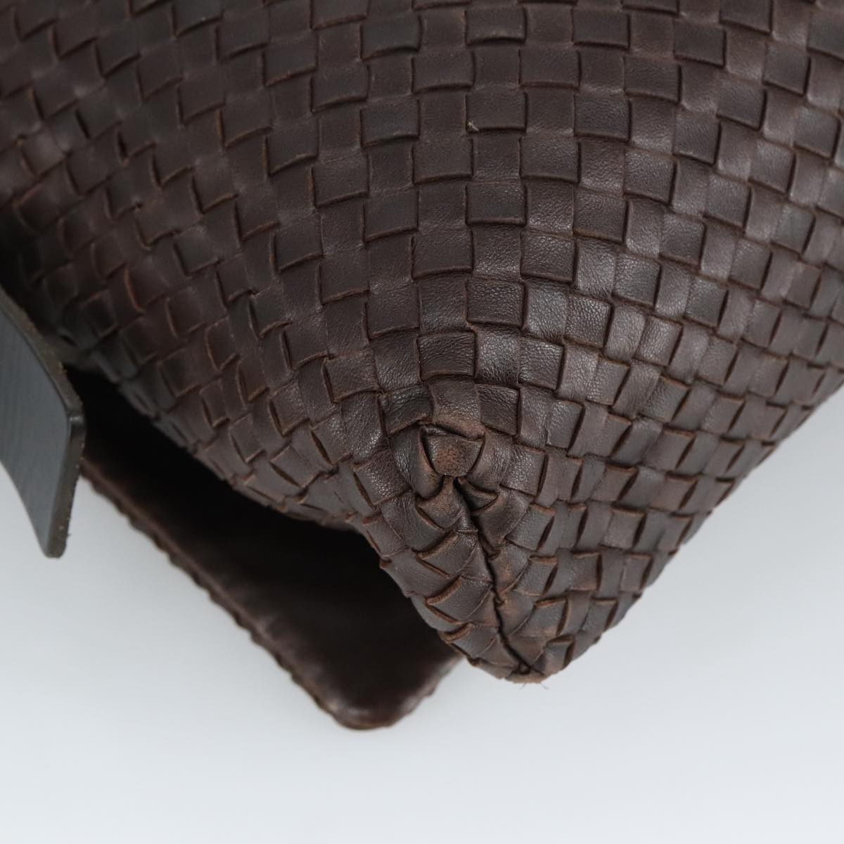 BOTTEGA VENETA INTRECCIATO Shoulder Bag Leather Brown 163971 Auth bs19878