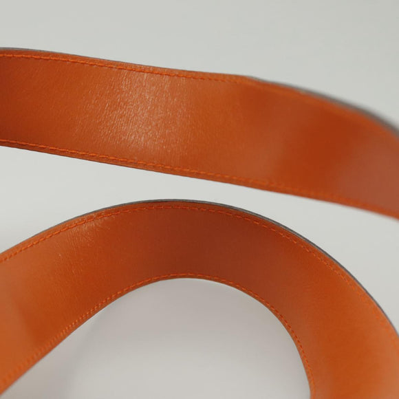 CELINE Shoulder Bag Leather Orange Gold Auth bs19882