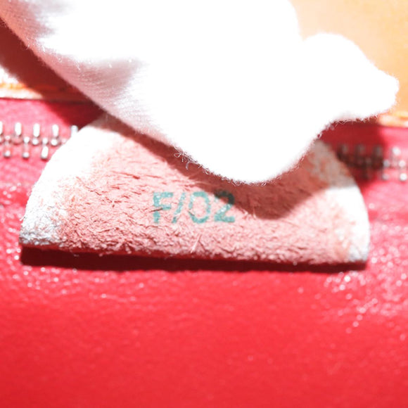 CELINE Shoulder Bag Leather Orange Gold Auth bs19882