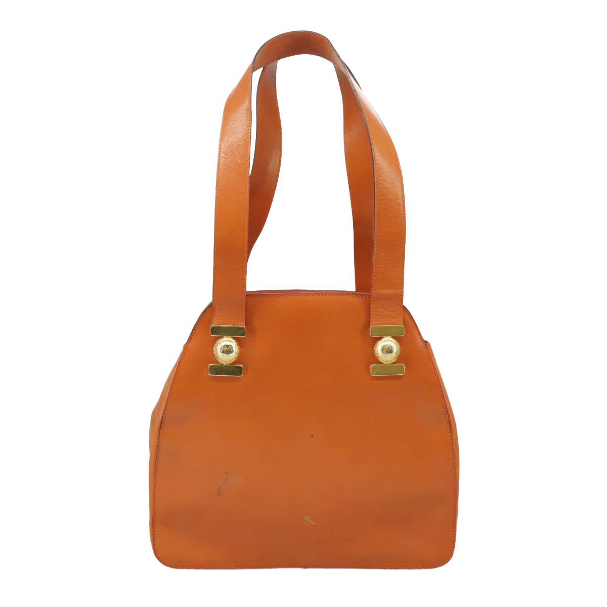 CELINE Shoulder Bag Leather Orange Gold Auth bs19882 - 0