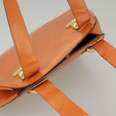 CELINE Shoulder Bag Leather Orange Gold Auth bs19882-7