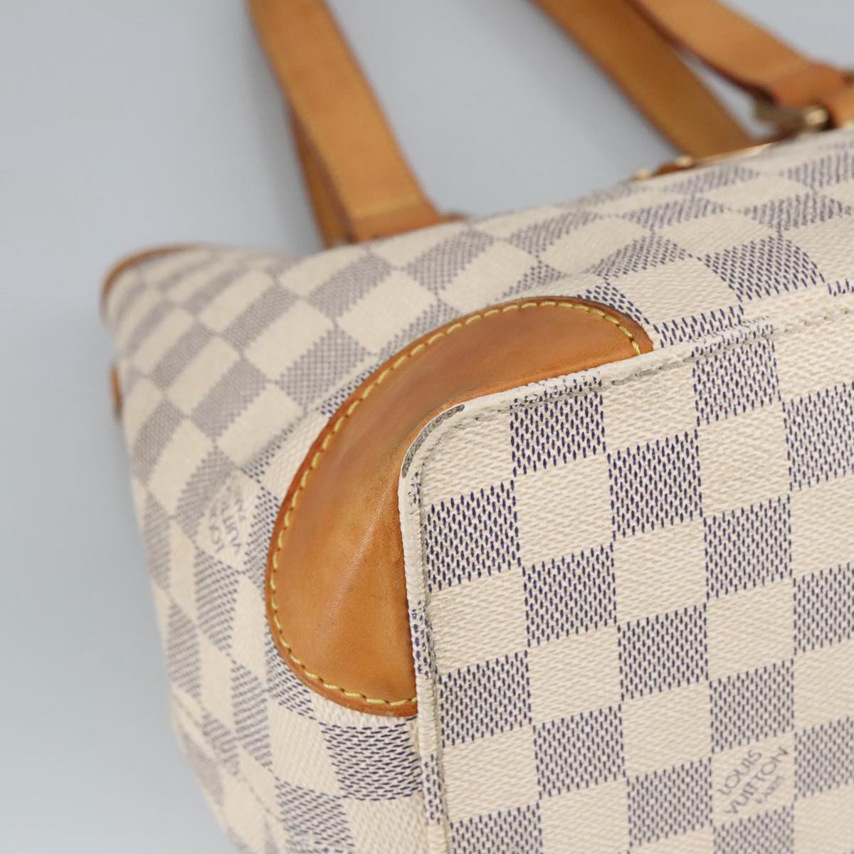 LOUIS VUITTON Damier Azur Hampstead PM Tote Bag N51207 LV Auth bs19888