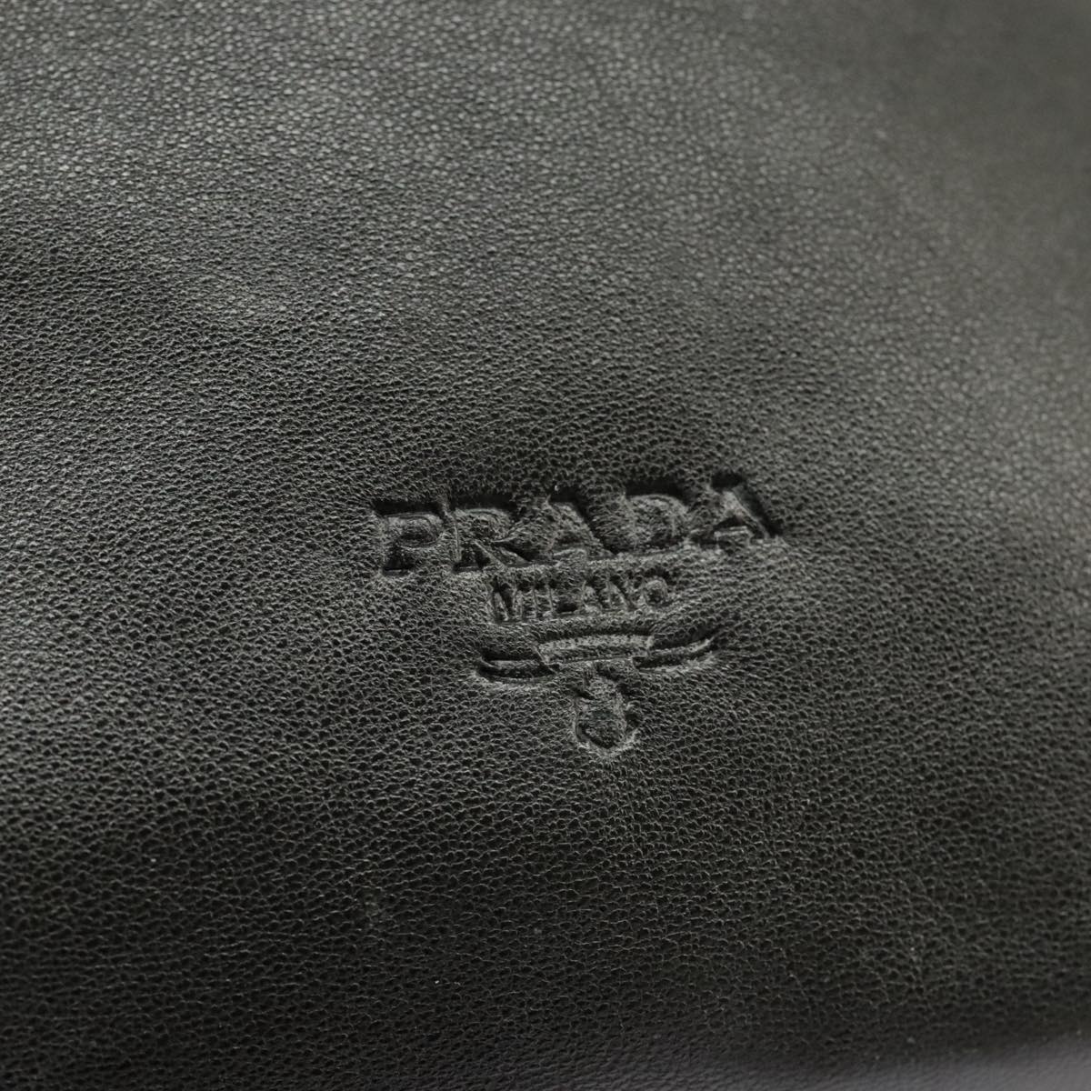 PRADA Hand Bag Leather Black Auth bs19889