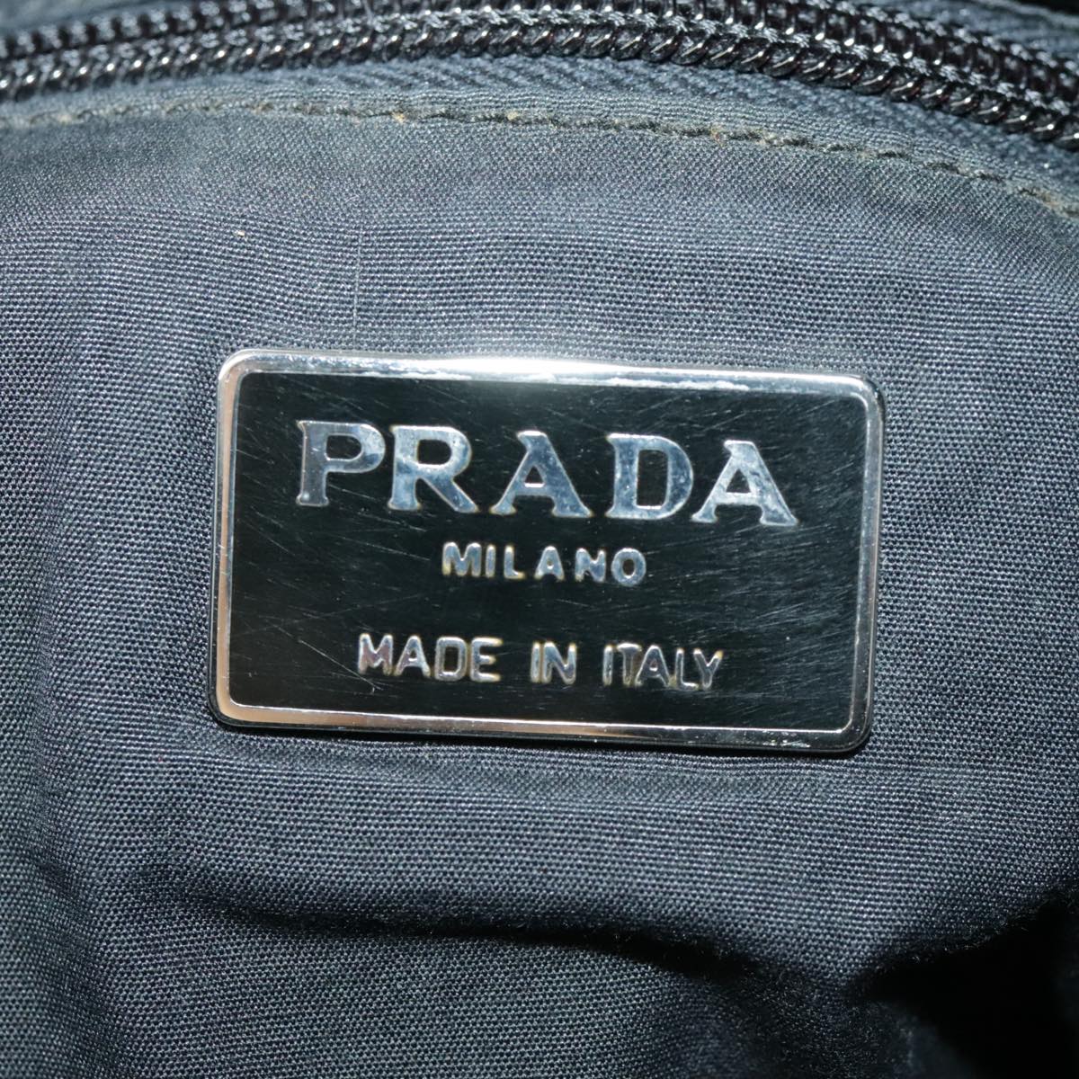 PRADA Hand Bag Leather Black Auth bs19889