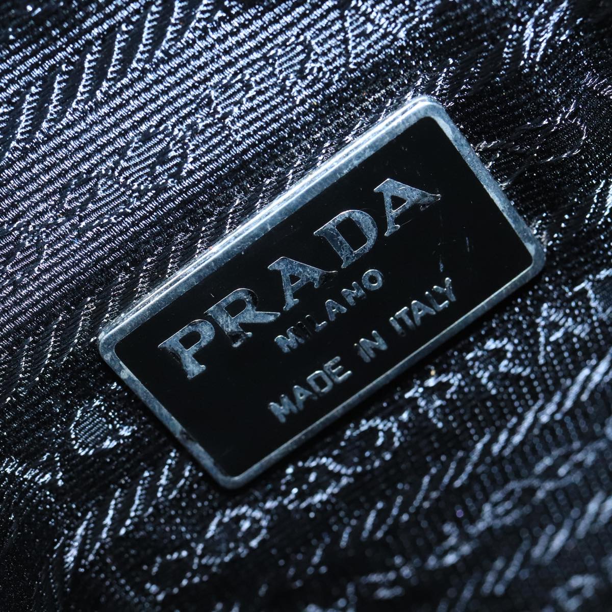 PRADA Hand Bag Nylon Enamel Black Auth bs19890