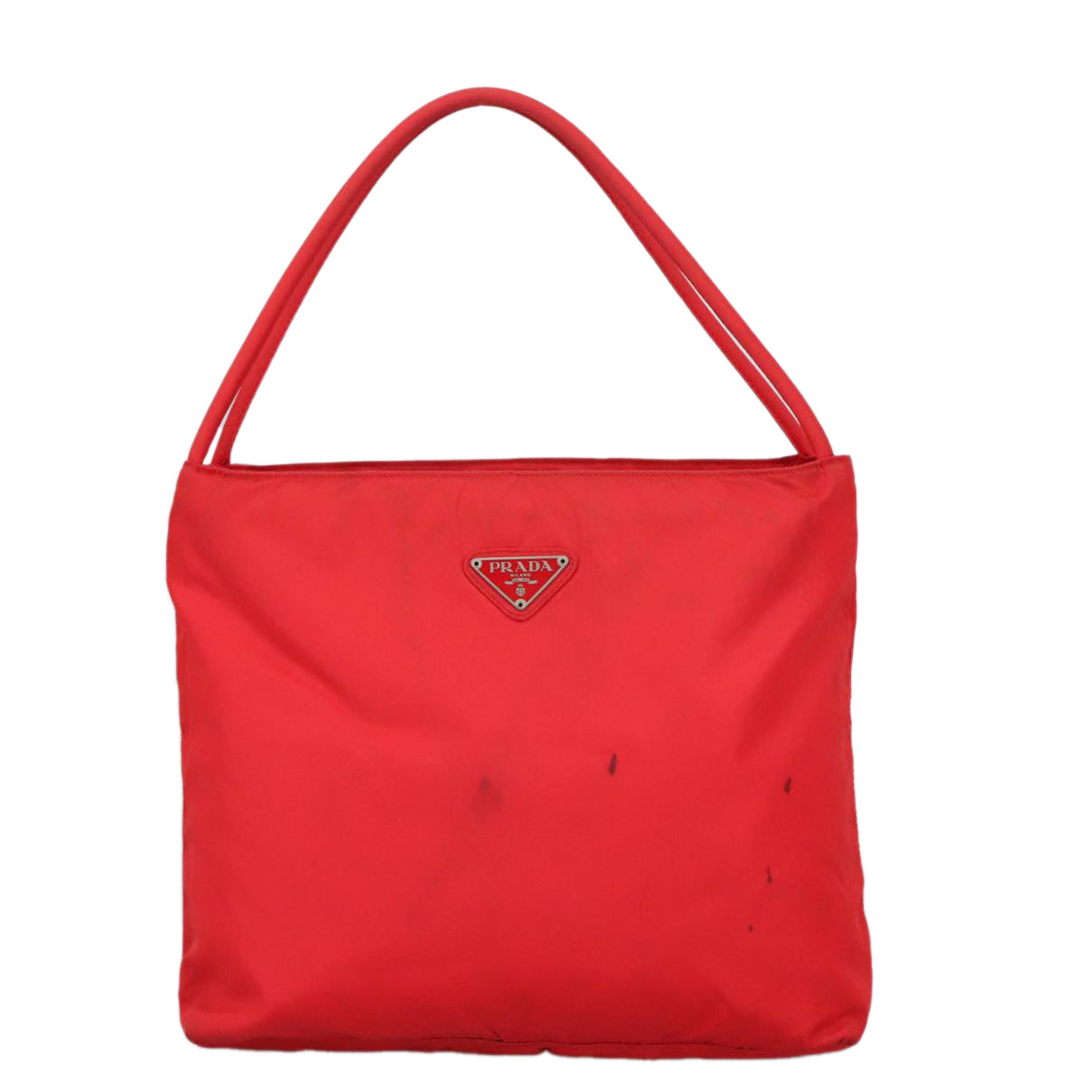 PRADA Tote Bag Nylon Red Silver Auth bs19891 - 0