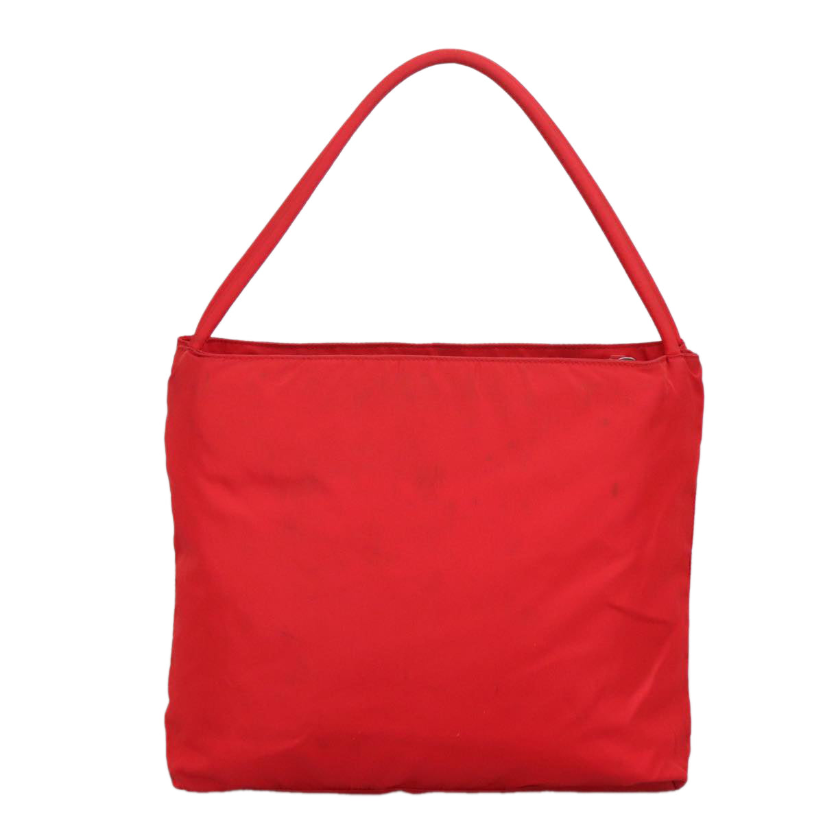 PRADA Tote Bag Nylon Red Silver Auth bs19891