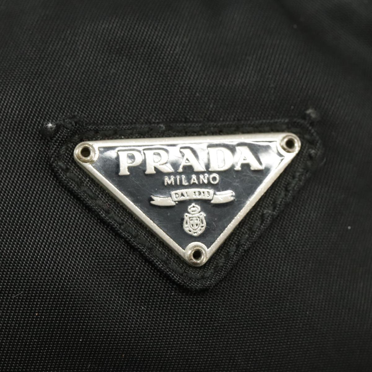 PRADA Backpack Nylon Black Silver Auth bs19892