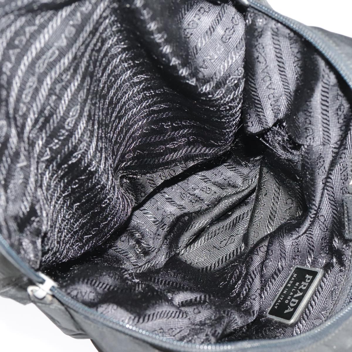 PRADA Backpack Nylon Black Silver Auth bs19892