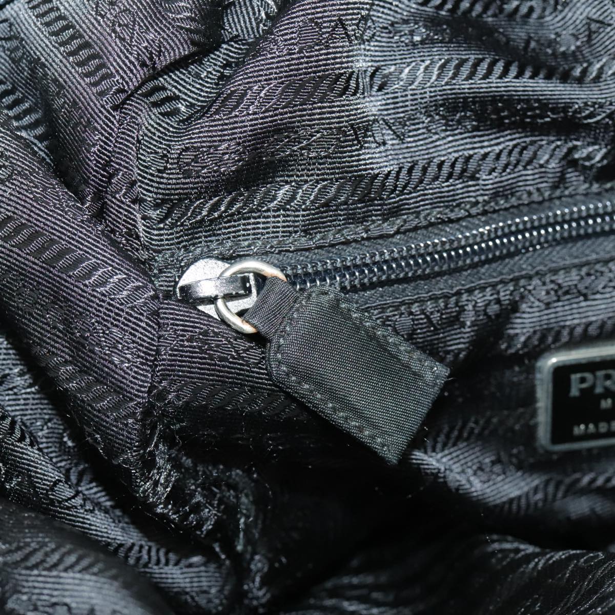 PRADA Backpack Nylon Black Silver Auth bs19892