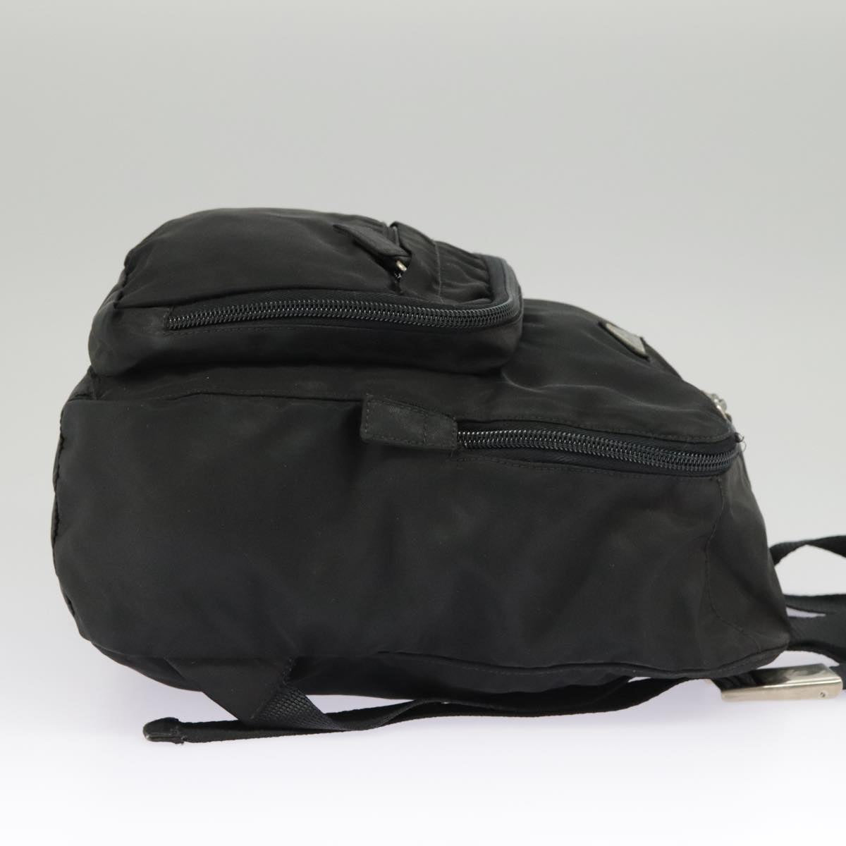 PRADA Backpack Nylon Black Silver Auth bs19892