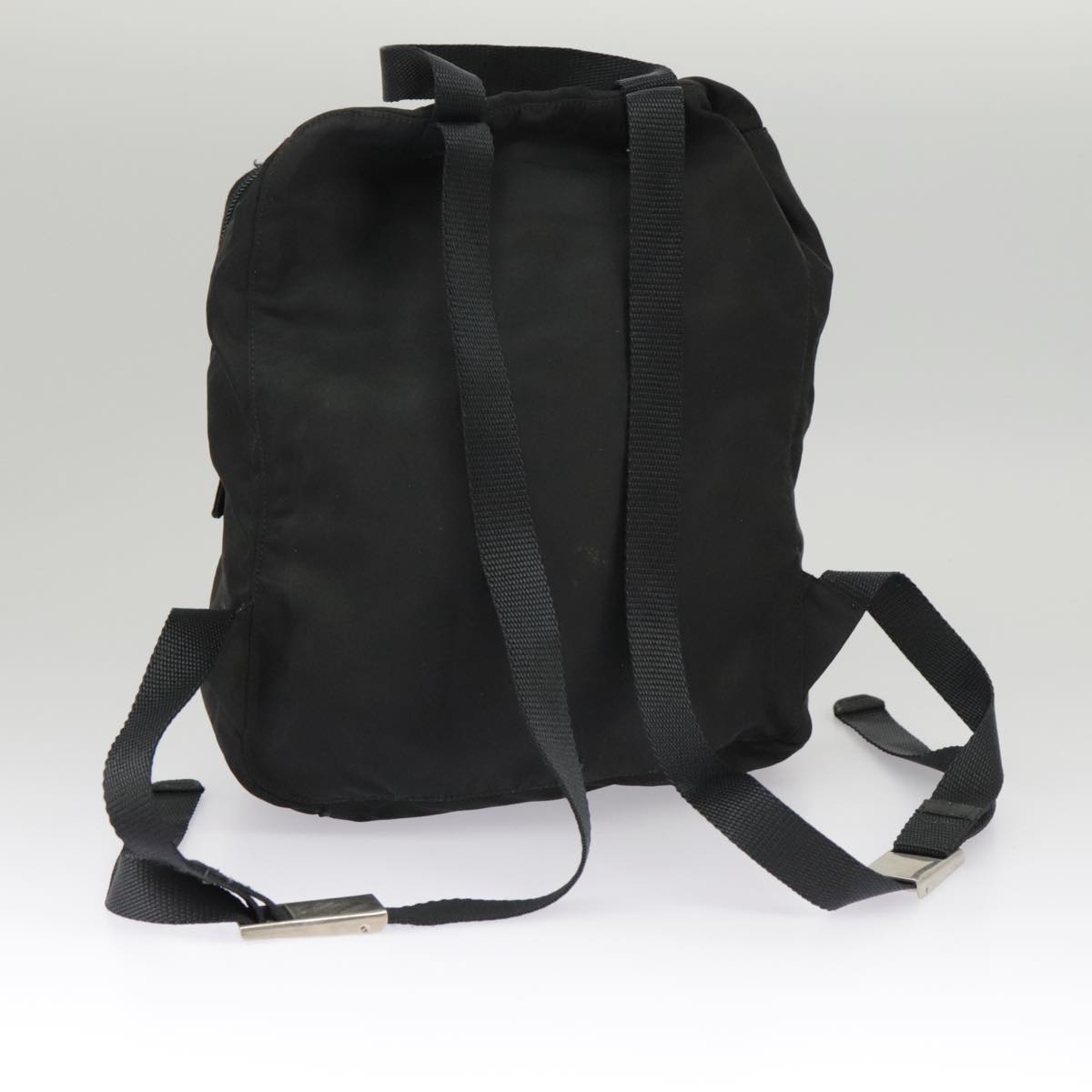 PRADA Backpack Nylon Black Silver Auth bs19892