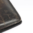 Berluti Calligraphy Long Wallet Leather Brown Auth bs19899-7