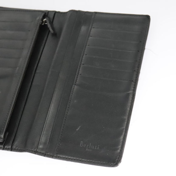 Berluti Calligraphy Long Wallet Leather Brown Auth bs19899