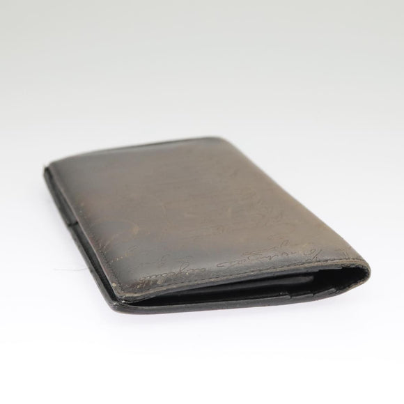 Berluti Calligraphy Long Wallet Leather Brown Auth bs19899