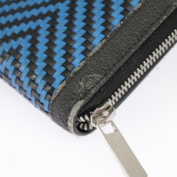 Berluti Long Wallet Leather Black Blue white Auth bs19900