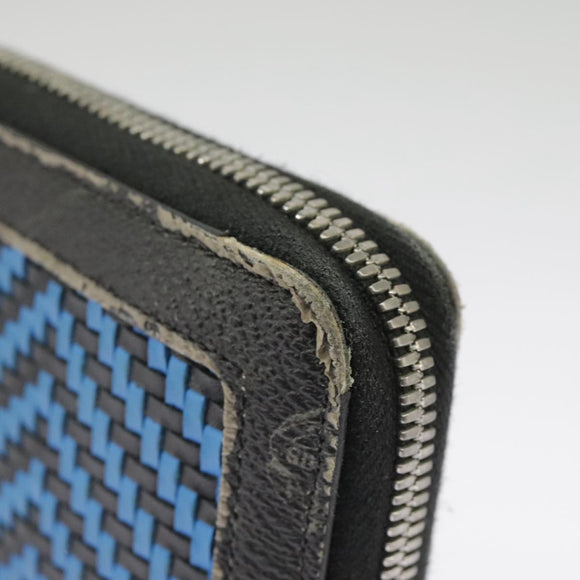 Berluti Long Wallet Leather Black Blue white Auth bs19900